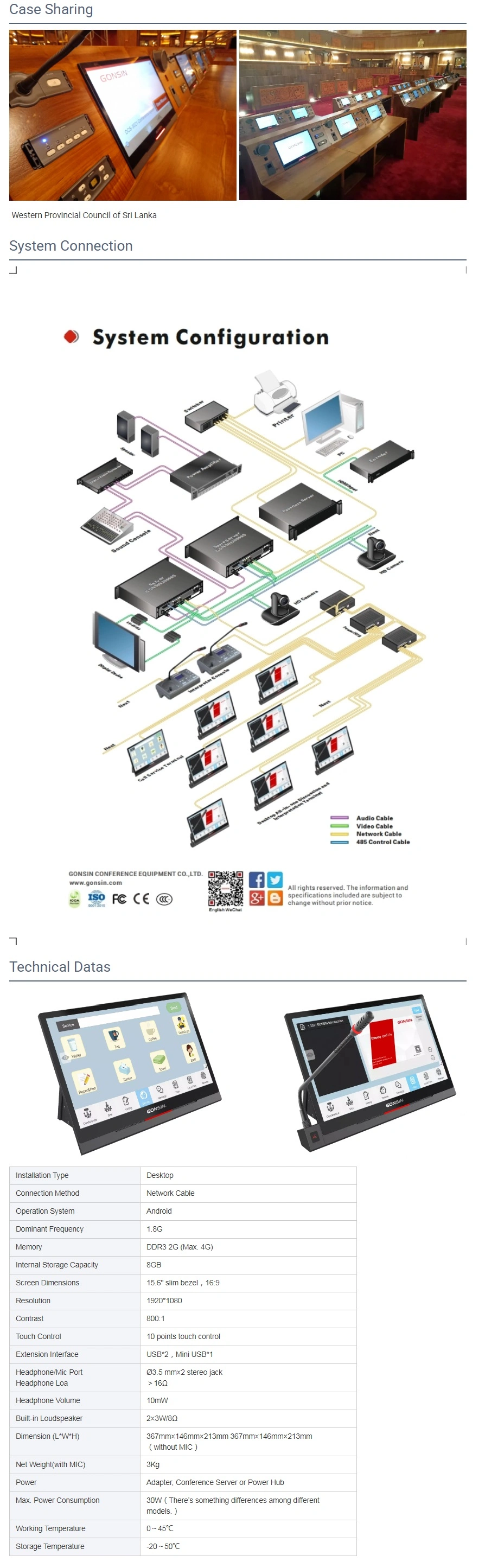 Digital Paperless All in One Conference System with Face Recognition with Microphones