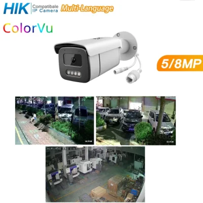 5MP/8MP CCTV 4K Cámara Bullet IP Colorvu HD Cámara IP a todo color Cámara de luz cálida con detección humana, Onvif, IP66, ODM/OEM Cámara CCTV, NVR, PTZ
